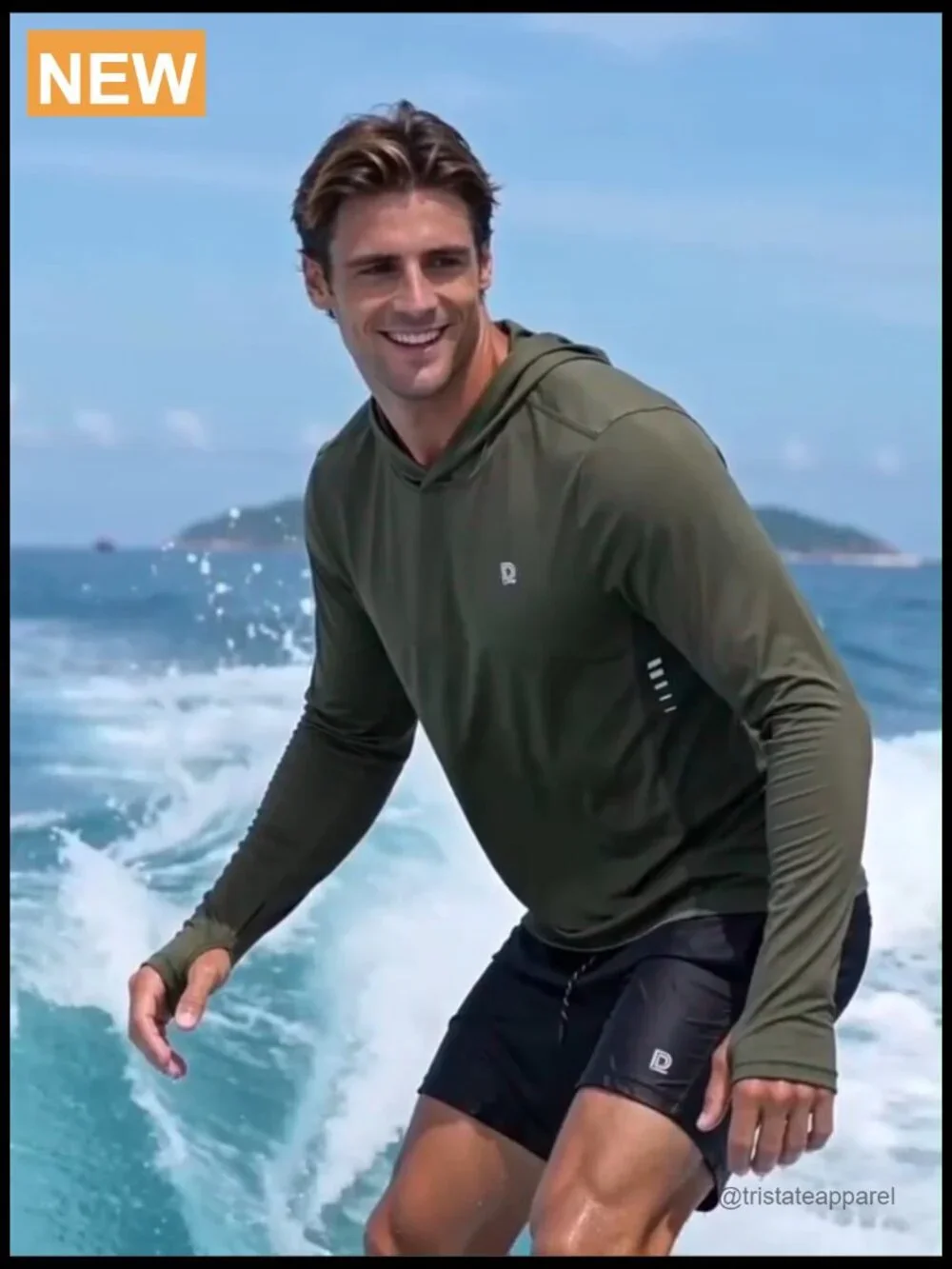UPF 50+ Sun Hoodie Long Sleeve Rash Guard Fishing Shirt Quick Dry